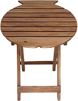 Table d'appoint pliante en bois massif pour l'extérieur - Table basse décorative artisanale en forme de poisson pour patio, jardin et camping
