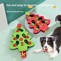 2026 C&Q OEM Jouet pour chien et gamelle d'alimentation interactive anti-étouffement à alimentation lente, design arbre de Noël et queue de souris, avec fonction puzzle