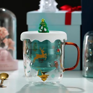Taza de regalo de 250ml al por mayor, deseo de Navidad, árbol de Navidad, regalo de Navidad, taza de cristal de doble pared, taza de café de Navidad - Product Image 2