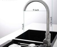 Robinet de cuisine mitigeur chaud et froid en acier inoxydable 304 de haute qualité avec poignée unique
