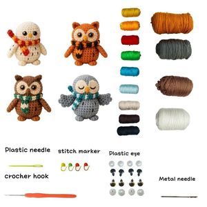 Kit de Ganchillo 4 en 1 para Hacer un Búho, Juguete <span class=keywords><strong>Amigurumi</strong></span> Tejido <span class=keywords><strong>a</strong></span> Mano, con Video Tutorial en HD para <span class=keywords><strong>Principiantes</strong></span> - Product Image 2