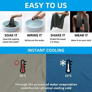 إيستاشين مخصصة مايكروفايبر بارد بارد سريع الجفاف فوري منشفة باردة سحرية رقبة صيفية مع شعار - Product Image 3