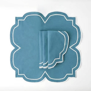 Servilleta de lino francés orgánico 100% hecha a mano de fábrica con <span class=keywords><strong>dobladillo</strong></span> bordado <span class=keywords><strong>para</strong></span> bodas - Product Image 6