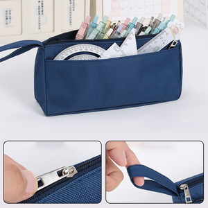 Sac à crayons en toile décontracté de grande capacité pour écolier Boîte de papeterie portable Sac de rangement polyvalent - Product Image 5