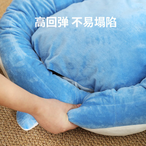 Cat Bed Round Breathable Polyester Fiber Pet Bed For Cat Hand Wash <b>Polybag</b> Packing Jiangsu Origin - Product Image 4