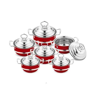 Novo estilo aço inoxidável sopa panelas Índia cookware set caçarola cozinha ware set cooking pot