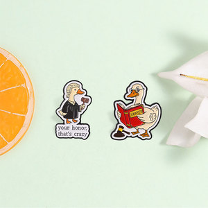 Pin de esmalte de pato <span class=keywords><strong>juez</strong></span> humorístico con diseño de cita, broche de animal, accesorio de moda para abrigos, sombreros y uso diario, adorno. - Product Image 1
