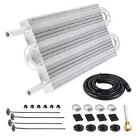 Accessoires de modification automobile argentés à 2 rangées : Condenseur de type tuyau pour climatisation, Refroidisseur/radiateur d'huile de type tube