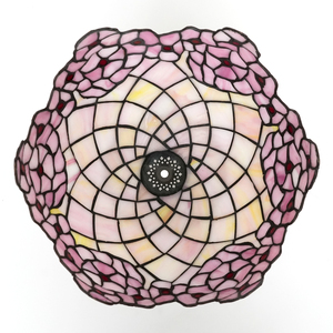 Tiffany 12 "<span class=keywords><strong>paralume</strong></span> in vetro colorato con cappuccio, lampada da tavolo <span class=keywords><strong>rosa</strong></span> fiori di ciliegio lampade solo ricambio <span class=keywords><strong>paralume</strong></span> - Product Image 6