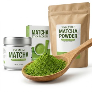 ตัวอย่างฟรี ชาเขียวมัทฉะ แบรนด์ส่วนตัว 100% ชาบริสุทธิ์สำหรับลดน้ำหนัก ชาเขียวมัทฉะเกรดพิธีชงชาใหม่ สำหรับทำอาหาร ไม่หวาน - Product Image 1