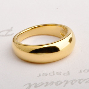 Europa e Stati Uniti in un semplice anello da donna semplice grande anello in oro liscio semplice gioielli di tendenza senza genere - Product Image 3