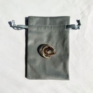 Manufacturer Velvet Jewellery Packaging Pouch Custom Print Logo Velvet Bag with Silk Ribbon - Product Image 4