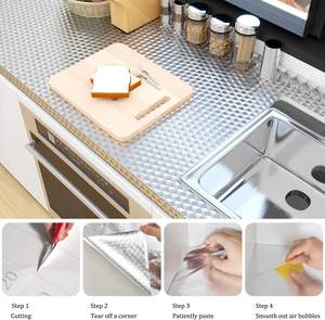 Oron déco bon marché 3D papier peint de <span class=keywords><strong>cuisine</strong></span> PVC vinyle auto-adhésif <span class=keywords><strong>cuisine</strong></span> feuille d'aluminium autocollants résistant à l'huile étanche pour le mur - Product Image 5