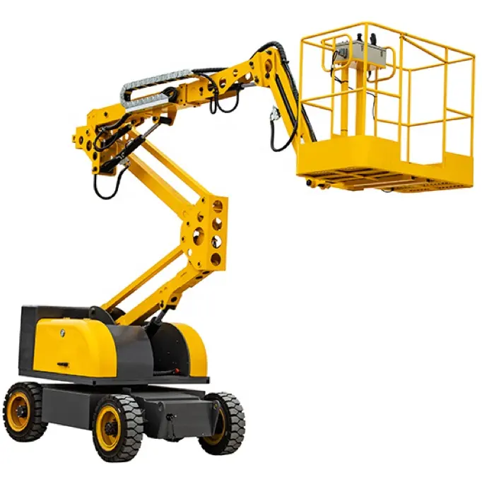 Mobile hydraulic lifting platform folding arm aerial work truck trailer machine