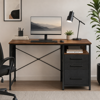 Table de bureau contemporaine avec tiroirs de rangement, bureau informatique multifonctionnel pour espace de travail à domicile