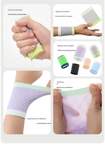 Bandeau de compression unisexe en coton respirant et élastique pour la course, le fitness, le basketball, le badminton, le tennis – Protège-poignet tricoté pour le sport - Product Image 6