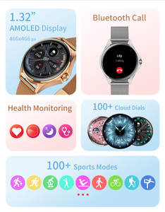 Reloj Inteligente Sheng Qiong <span class=keywords><strong>SMA</strong></span> <span class=keywords><strong>Smart</strong></span> Care 2026 de Alta Calidad, Personalizado, Original, con Pantalla AMOLED, Conexión Bluetooth, Forma Redonda, para Mujer - Product Image 3