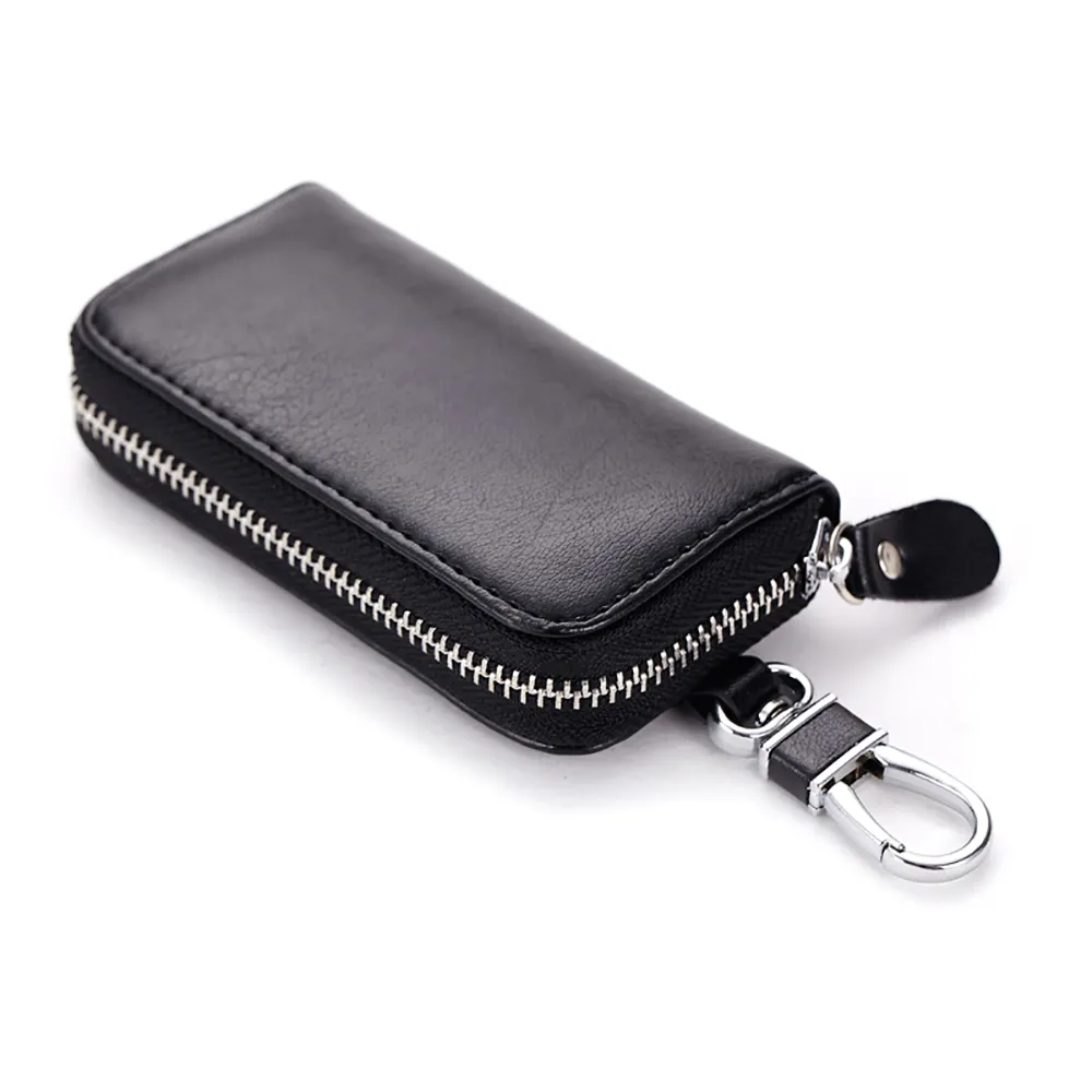 Key case men's leather zipper wholesale multifunctional car key case factory custom business key case