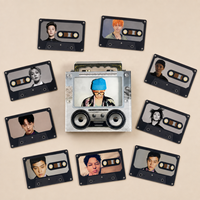 Vente en gros usine Aimant de réfrigérateur personnalisé G Dragon NFC en forme de cassette musicale, en acrylique rétro, objet de collection pour fans, décoration de réfrigérateur, cadeau