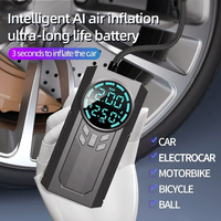 Pompe à air sans fil ABS pour voiture 6000mAh, gonfleur de pneus portable, manomètre numérique, arrêt automatique, fonction de batterie externe pour voitures et motos