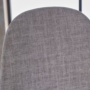 Ensemble de 2 chaises de salle à manger en tissu gris clair, pieds en noyer foncé, style moderne, pour salon et restaurant - Product Image 5