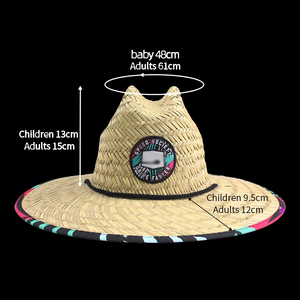 Mũ Rơm Bán Buôn Nhân viên Cứu Hộ Biểu Tượng Tùy Chỉnh Mũ Rơm Lướt Sóng Bãi Biển Mùa Hè In Mặt Trời Nhân viên Cứu Hộ Mũ Rơm - Product Image 3