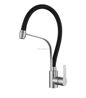 Robinet d'évier de cuisine SUS monotrou noir mélangeur d'eau chaude froide robinet de cuisine à tirette