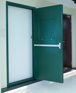 <span class=keywords><strong>Puerta</strong></span> de Acero Resistente al Fuego de 3 Horas para Uso Comercial, con <span class=keywords><strong>Barra</strong></span> Antipánico y Vidrio, para Exteriores y Dormitorios - Product Image 3