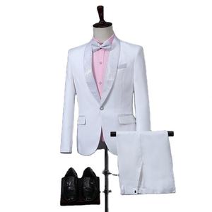 ชุดสูทผู้ชายแบบคลาสสิกคุณภาพสูง 2 ชิ้น เสื้อสูทแบบกระดุมแถวเดียวและกางเกงขายาว สำหรับงานแต่งงาน ชุดสูทลำลองสำหรับธุรกิจ - Product Image 1