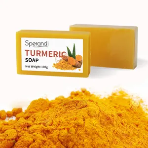 100G di sapone da Bar fatto a mano curcuma sbiancamento della pelle pelle schiarente macchie scure curcuma Anti Acne organico sapone tummerico