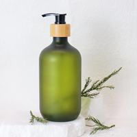 Bouteilles de luxe vides de 300 ml/500 ml pour shampoing, après-shampoing et lotion avec couvercle en bambou - Emballage cosmétique personnalisable