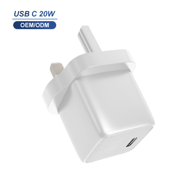 Cube Compact UK Wall Plug PD 20W USB C Charger Mini Portable on the Go Wall Adapter Charger for iphone Series