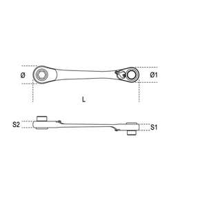 BETA - 001940006 Clé à cliquet réversible pour embouts 1/4 '' - 5/16'' (multi-pack) - EAN 8014230544502 CLÉS À CLIQUET - Product Image 2