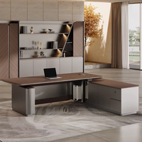 Bureau de direction de luxe durable à texture 3D, peinture Taiho 8 couches, finition brillante, écologique, résistant à l'eau, table de direction de qualité E1