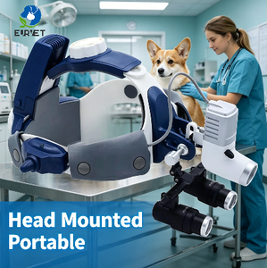 EURVET Equipo <span class=keywords><strong>Veterinario</strong></span>, Lámpara Frontal LED Portátil de 5W, Inalámbrica, Dos Baterías, Diadema Ajustable, Uso <span class=keywords><strong>Veterinario</strong></span> - Product Image 1