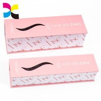 Boîtes d'emballage personnalisées de luxe pour extensions de cheveux, en carton couché UV mat, avec impression par estampage, pour perruques