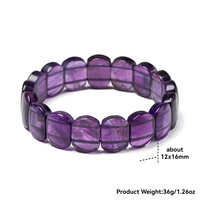 Bracelet de luxe en améthyste naturelle doublement percée de qualité 5A, fait main, avec perles rectangulaires facettées en améthyste