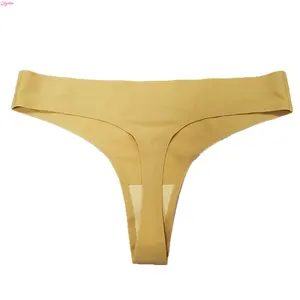 Tangas Sexy Ultra-Thin T Back Panty Women Invisible G-String Panties Solid Color