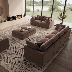 Conjunto de Sofás de Tela Cómodos, Compactos y Ecológicos con Función Reclinable, Diseño Contemporáneo para Apartamentos, Villas y Salas de Estar - Product Image 1