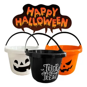 China Factory Price Party Supplies Wholesale Led Plastic Halloween Pumpkin Candy Buckets