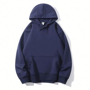 เสื้อฮู้ดดี้ผู้ชายแบบเรียบง่ายสำหรับครอบครัว ใส่เที่ยวกลางแจ้ง ไซส์ใหญ่ บุขนด้านใน สีดำ ยูนิเซ็กซ์ สั่งทำพิเศษ เนื้อผ้าหนา - Product Image 2