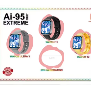 Độ Phân Giải Cao Xem Cực Phù Hợp Với Nhịp Tim/Huyết Áp/Ai-95 Oxy Siêu Thông Minh Đồng Hồ Với Dây Đeo Bằng Da 3 Đồng Hồ Earbud - Product Image 1