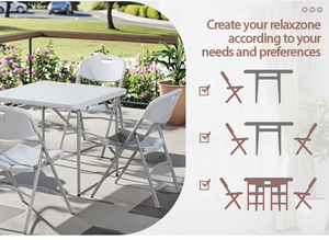 Mesa Plástica Dobrável Moderna de 6 Pés Durável Portátil Resistente a UV Empilhável para Uso Interno/Externo Cozinha Quintal - Product Image 3