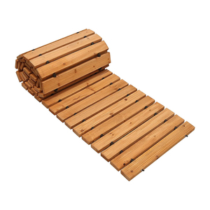 Weather-resistant Straight Walkway Roll Out <strong>Cedar</strong> Outdoor Patio Path Rustic <strong>Wooden</strong> Garden Pathway - Product Image 1