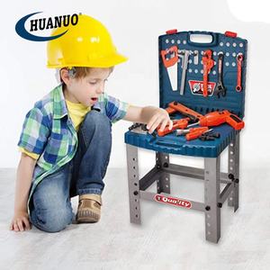 Set di attrezzi per bambini con stelo da banco realistico da banco da costruzione con <span class=keywords><strong>trapano</strong></span> <span class=keywords><strong>giocattolo</strong></span> elettrico - Product Image 3