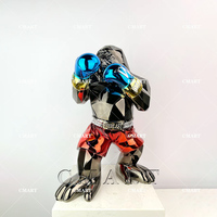 Vente flash - Sculpture en résine de gorille King Kong plaquée or, peinte à la main, couleur personnalisable, thème amour, décoration d'intérieur, art