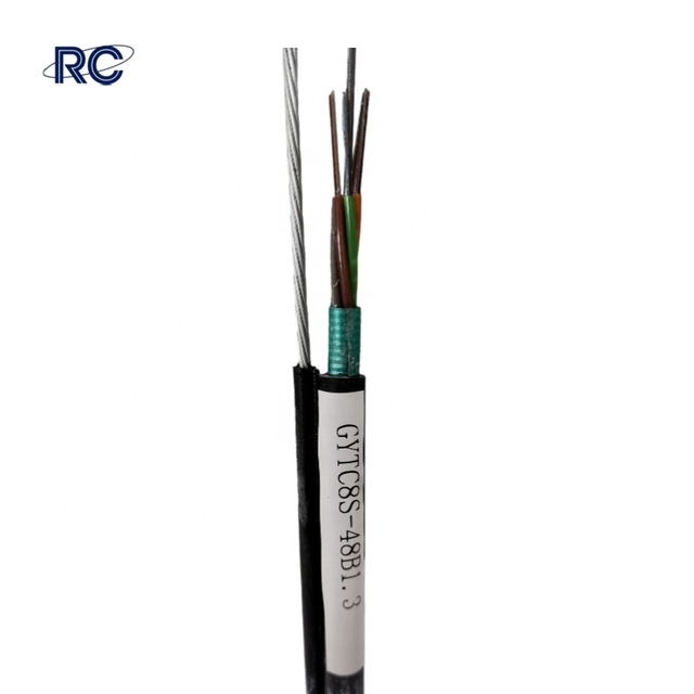 Aerial GYTC8S Armored Figure Fig8 Fibre Optic Cable Colored 4 8 12 24 48 96 Core G652D Ftth Fiber Optic Drop Cable