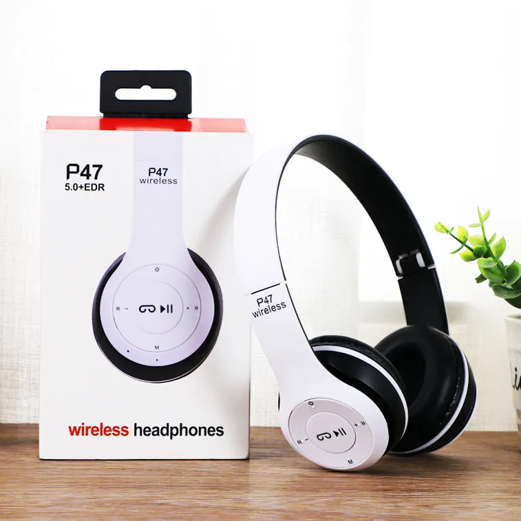 Cheapest Earphones Online Gaming Headset Handsfree P47 Wireless Cheap Price Headphones Over Ear Cordless Earphones With Mic