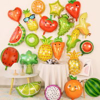 Cartoon zomergroenten fruit watermeloen ananas kers alien vorm milieuvriendelijke aluminiumfolie ballonnen voor feestjes