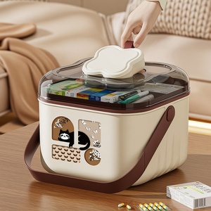 COIZY Boîte de Rangement Portable Pliable Rectangulaire Multicouche Transparente pour Trousse d'Urgence - Conteneur de Rangement Médicaments & Premiers Secours Style Médiéval - Product Image 3